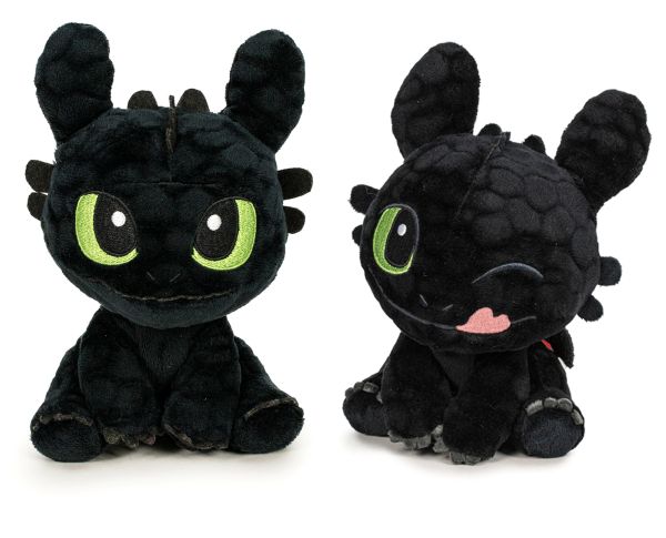 (Mis 7) DRAGON TRAINER (NERO) Toothless Expression Peluche Seduto 45cm 2ass…x